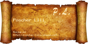 Poscher Lili névjegykártya